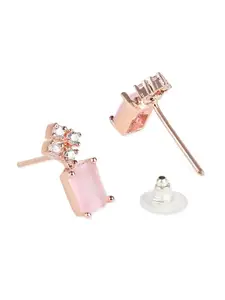 I Jewels Rose Gold Plated Contemporary Studs Earrings