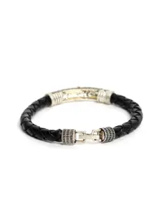 YouBella Women 2 Black & Silver-Toned Wraparound Bracelet