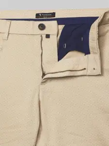 V Dot Men Printed Slim Fit Formal Trousers