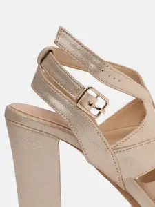 CORSICA Strappy Block Heels with Buckle Closure