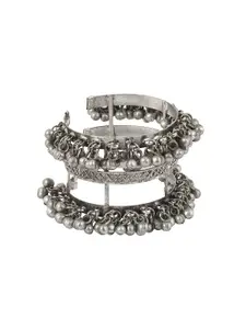 TEEJH Women Oxidised Silver-Plated Bangle-Style Bracelet
