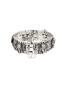 TEEJH Women Oxidised Silver-Plated Bangle-Style Bracelet