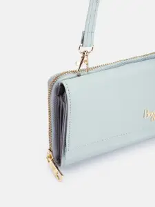 Baggit Women Solid PU Envelope Wallet With Detachable Sling Strap