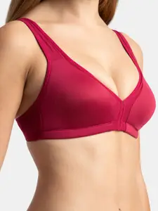 Jockey Wirefree Non Padded Soft Touch Full Coverage Stylised Mesh Panel Tshirt Bra-1820