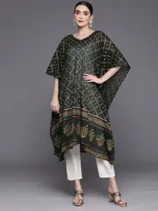 Indo Era Women Ethnic Motifs Printed Gotta Patti Kaftan Kurta