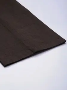 Louis Philippe Men Checked Slim Fit Mid-Rise Plain Woven Flat-Front Formal Trousers