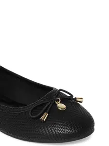 Forever Glam by Pantaloons Women Textured Ballerinas With Bows