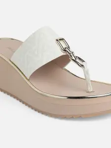 ALDO White Platform Sandals with Buckles