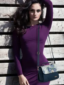 Exotic Floral Printed Structured Satchel