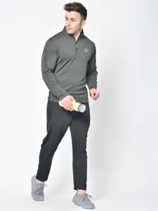 CHKOKKO Men Mock Collar Tracksuits