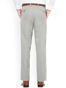 Van Heusen Men Grey Regular Fit Solid Regular Trousers