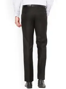 Van Heusen Men Black Slim Fit Solid Regular Trousers