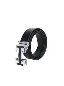 CRUSSET Men Black Synthetic Leather Belt