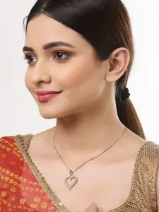 Kennice Set Of 3 Gold-Plated CZ-Studded Pendant with Link Chain