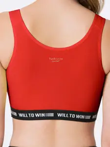 Van Heusen Proactive Women Tomato Red Anti Bacterial Wireless Sports Bra
