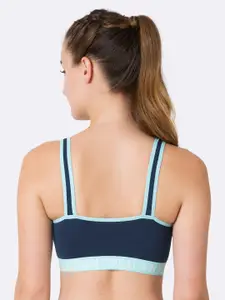 Van Heusen Proactive Women Space Grey Colour Blocked Anti Bacterial Wireless Sports Bra