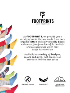 FOOTPRINTS FOOTPRINT Men 2 Pairs Anti Odour Organic Cotton Calf-Length Solid Bamboo Sports Terry Socks