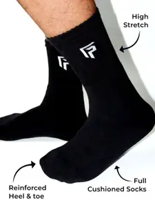 FOOTPRINTS FOOTPRINT Men 2 Pairs Anti Odour Organic Cotton Calf-Length Solid Bamboo Sports Terry Socks