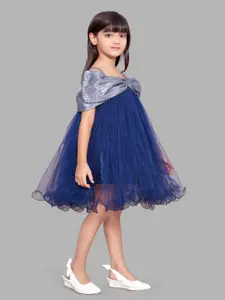 Pink Chick Girls Shoulder Strap Net A-Line Dress