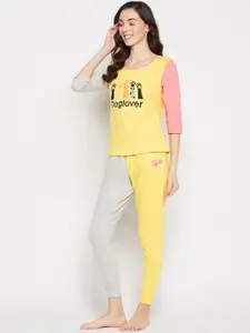 Clovia Women Colourblocked Night suit