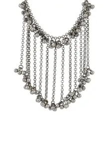 TEEJH Oxidised Ghungroo Necklace
