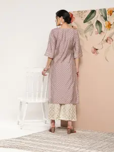 Libas Women Geometric Printed Flared Sleeves Gotta Patti Kurta