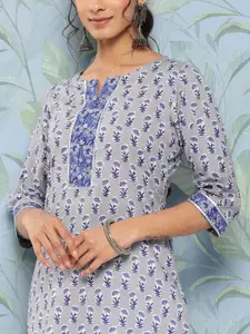 Libas Women Floral Printed Gotta Patti Kurta