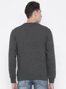 U.S. Polo Assn. Men Charcoal Grey Solid Sweatshirt