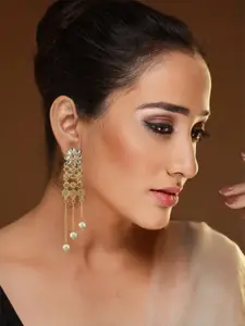 Priyaasi Gold-Plated Contemporary Drop Earrings