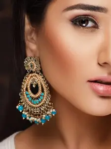 Priyaasi Gold-Plated Contemporary Drop Earrings