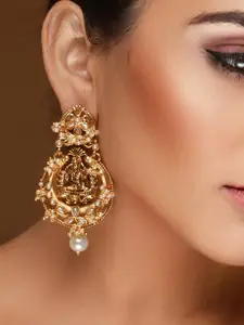 Priyaasi  Gold-Plated Contemporary Drop Earrings