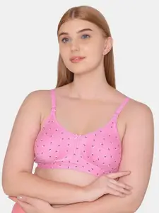 Tweens Printed Non-Padded Cotton Minimizer Bra