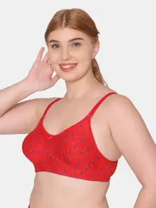Tweens Printed Non-Padded Cotton Minimizer Bra