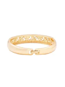 Estele Women Gold-Plated Crystals Bangle-Style Bracelet