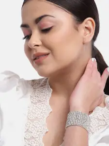 Carlton London Women Cubic Zirconia Rhodium-Plated Bracelet