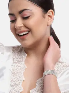 Carlton London Women Cubic Zirconia Rhodium-Plated Bracelet