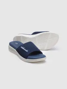 Solethreads Women Solid Mesh Texture Footbed Slides