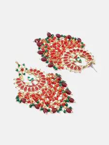 ATIBELLE Women Gold-Plated Crescent Shaped Drop Earrings