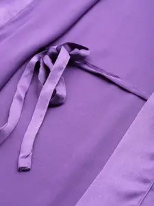 ETC Satin Finish Lace Inserted Kimono Sleeves Bathrobe