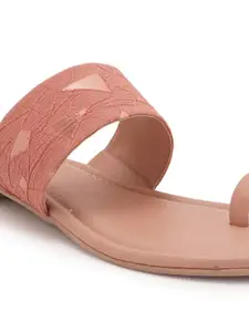 Style Shoes Women Embellished Ethnic One Toe Flats