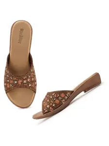 Style Shoes Women Embellished Ethnic Open Toe Flats