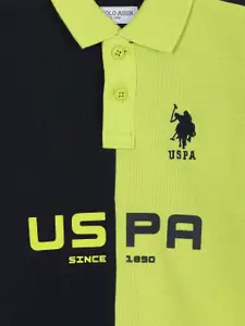 U.S. Polo Assn. Kids Boys Cotton Colourblocked Polo Collar T-shirt