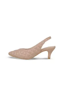 SHUZ TOUCH Textured Ankle Loop Kitten Pumps