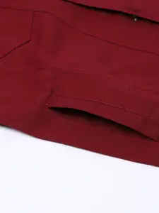 VOXATI Men Solid Cotton Long Sleeves Denim Jacket