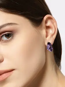 YouBella Silver-Plated Stone-Studded Contemporary Studs Earrings