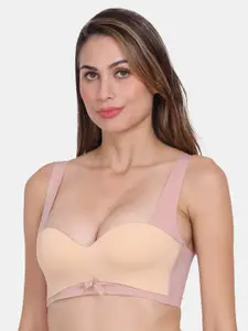 Amour Secret Colourblocked Push Up Bra - Underwired Lightly Padded