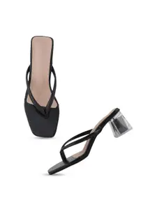 SCENTRA Open Back Square Toe Block Heels