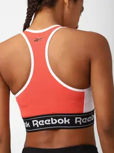 Reebok Training Core Logo Bralette Lightly Padded & Non-Wired Seamless Cotton Workout Bra