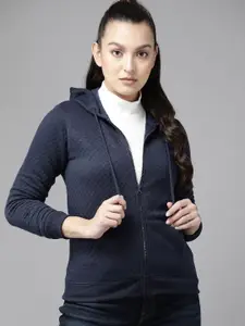 Roadster Women Blue Hooded Sweatshirt