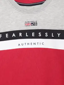 Cantabil Boys Colourblocked Fleece Pullover Sweatshirt